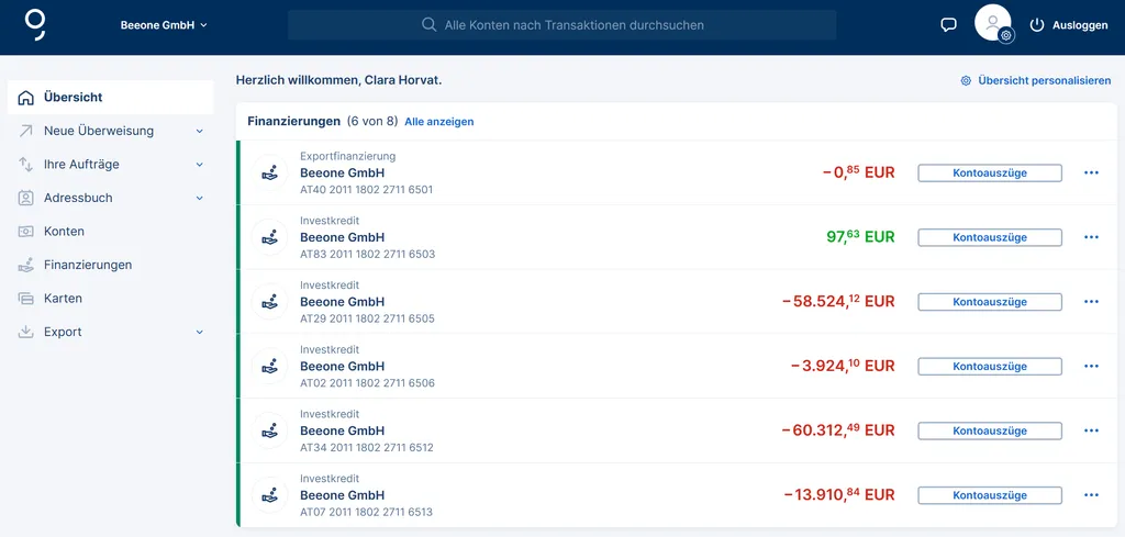Ihre Finanzierungen in der Übersicht