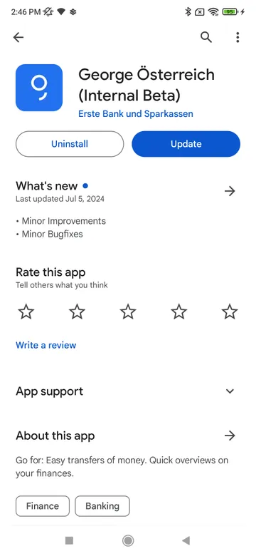 George app store page