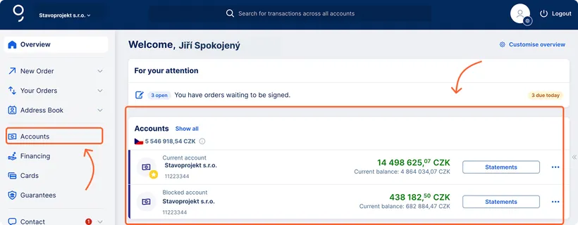 Your account details