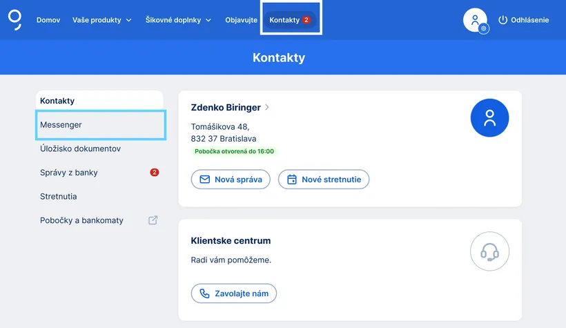 doručená správy web