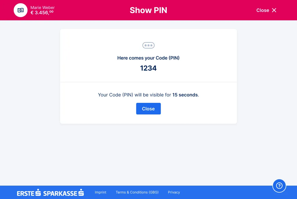 Show PIN