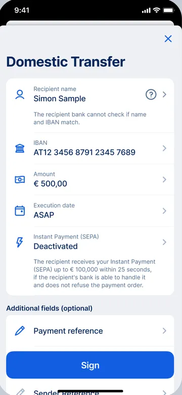 Verification of payee - not supported