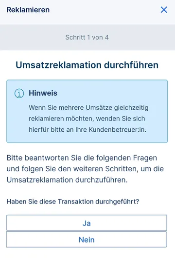 KArtenzahlung reklamieren mit der George App