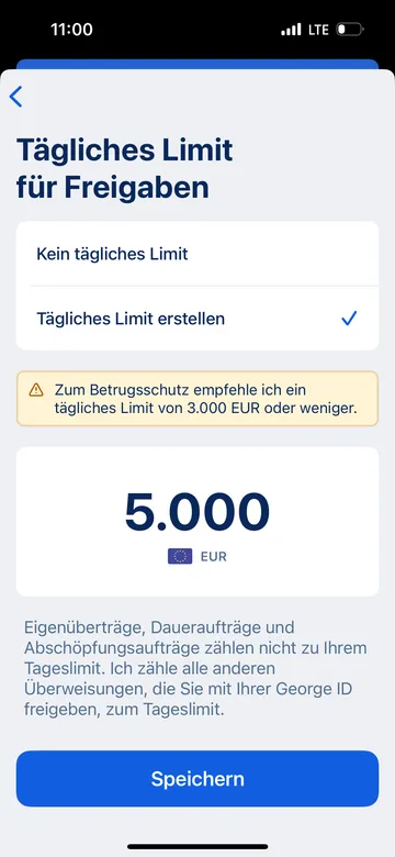 Tageslimit für Freigaben setzen