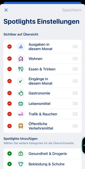 George App: Spotlights Einstellungen