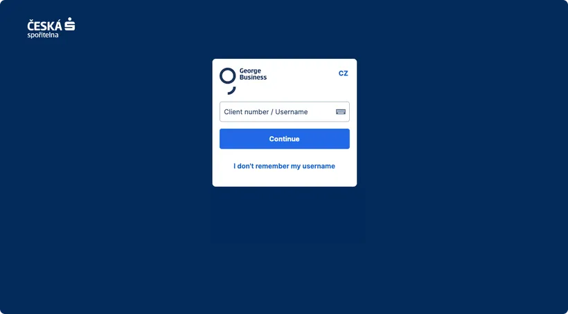 George Business login screen