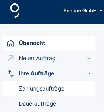 Über das Hauptmenü zur Unterschriftenmappe
