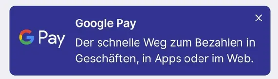 Google Pay Aktivierung
