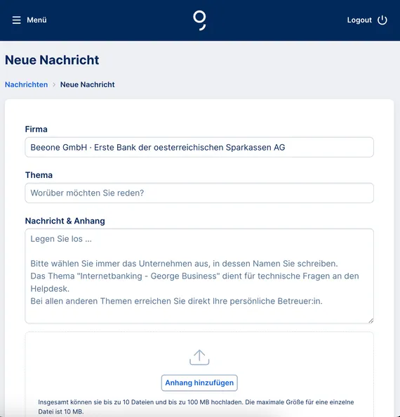 Nachricht an Ihre Betreuer:in