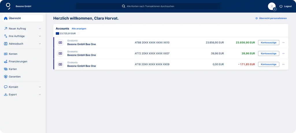 Die Konten in der Übersicht