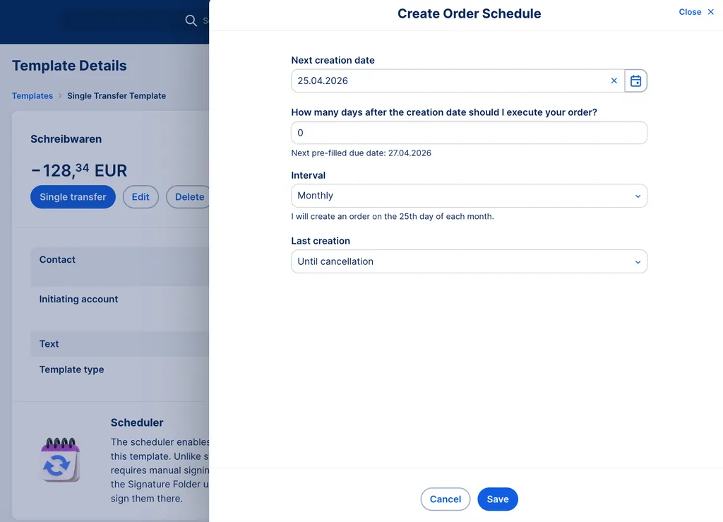 Order scheduler