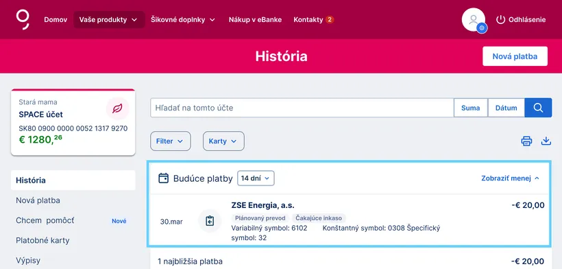 čakajúce inkaso app