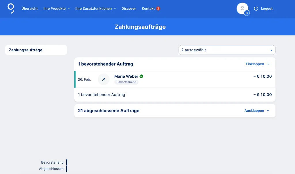 George Web - Bevorstehende Aufträge