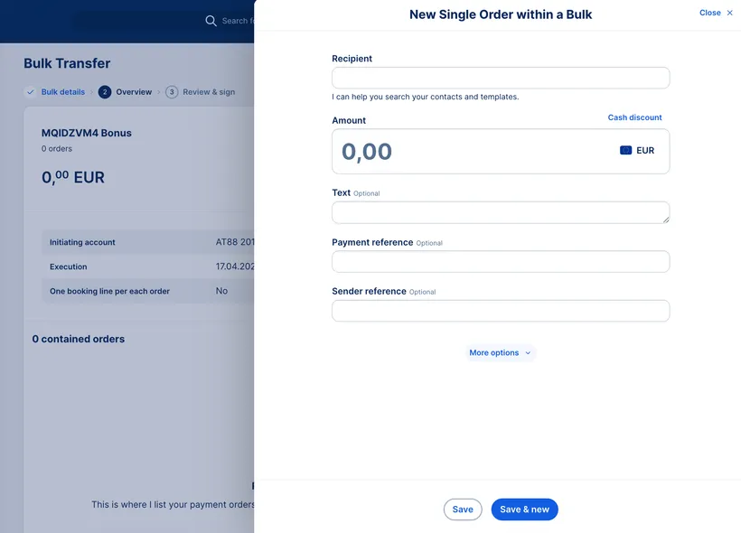 Single Order within a bulk