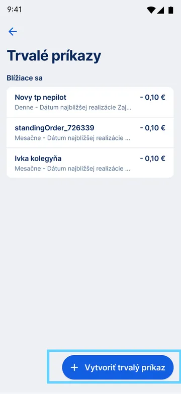 Vytvoriť trvalý príkaz