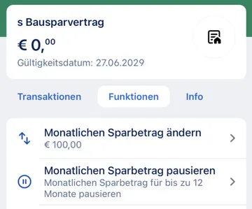 Bausparbeitäge bearbeiten mit der George App