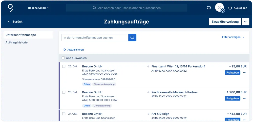Signature folder overview