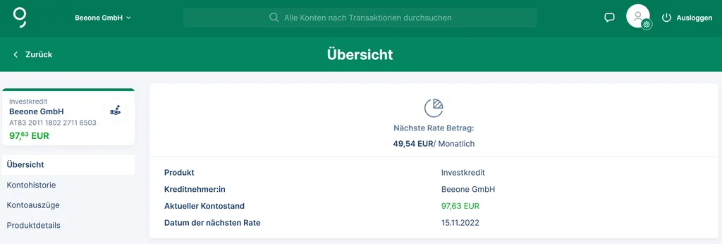 Die Details zu Ihren Finanzierungen