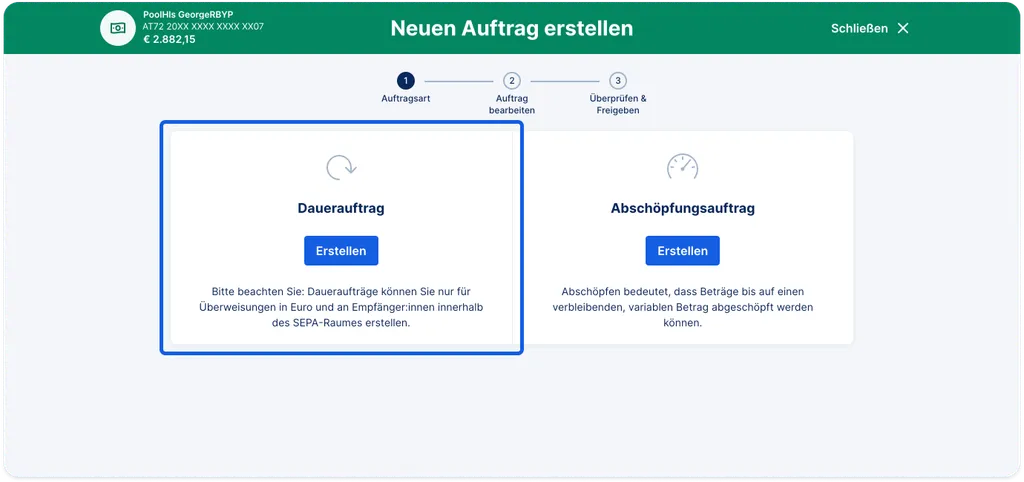 Neuen Auftrag erstellen