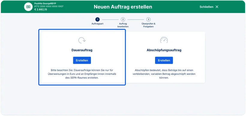 Neuer Dauerauftrag