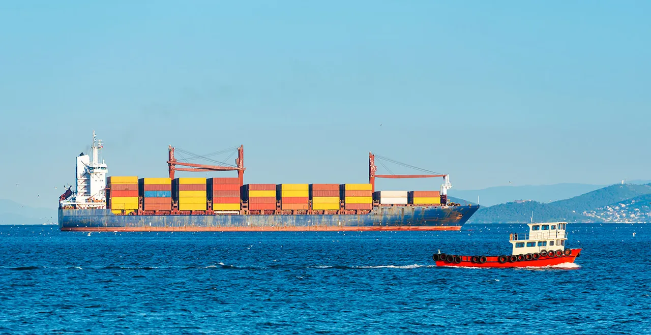 Containerschiff im Meer