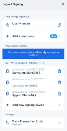 Add new s Identity device