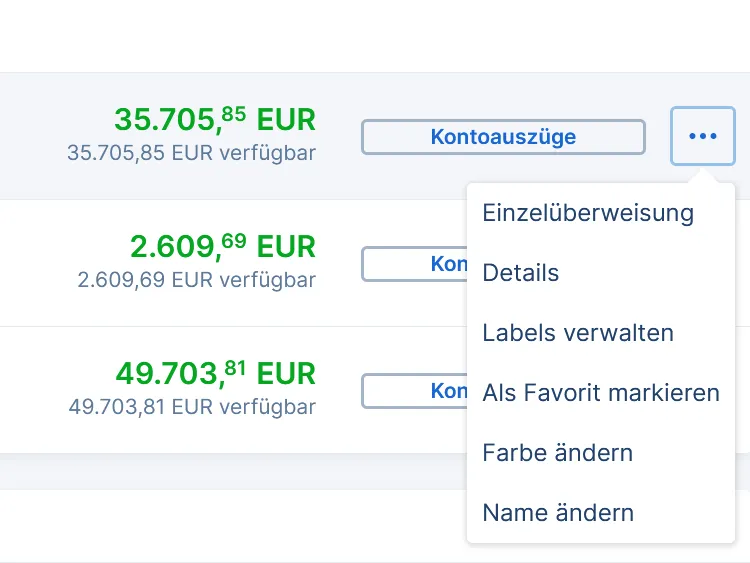 Accounts Widget