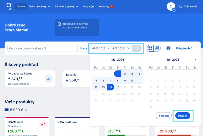 vyhľadávanie podľa dátumu web