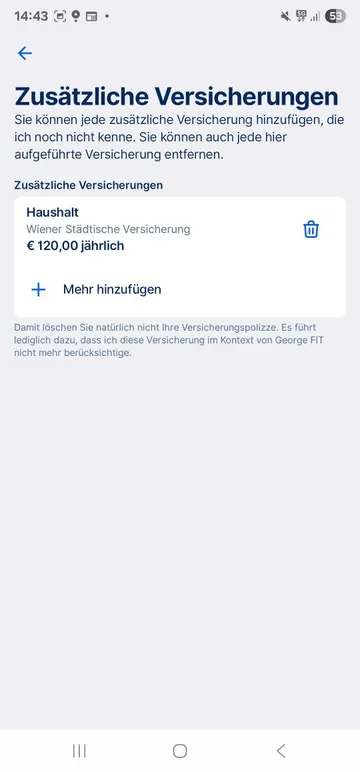 George FIT: Einstellungen zu Absicherung