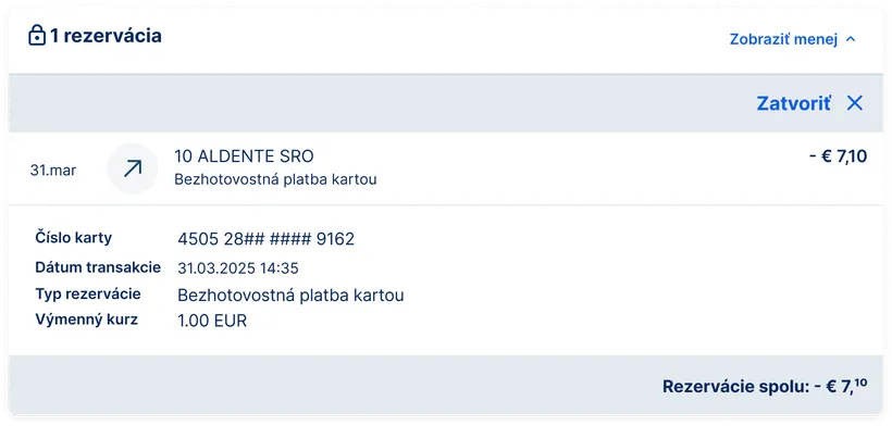 detail rezervácie web