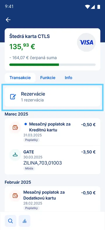 prehľad rezervacii app