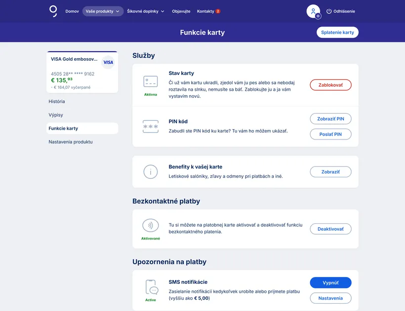 funkcie kreditnej karty