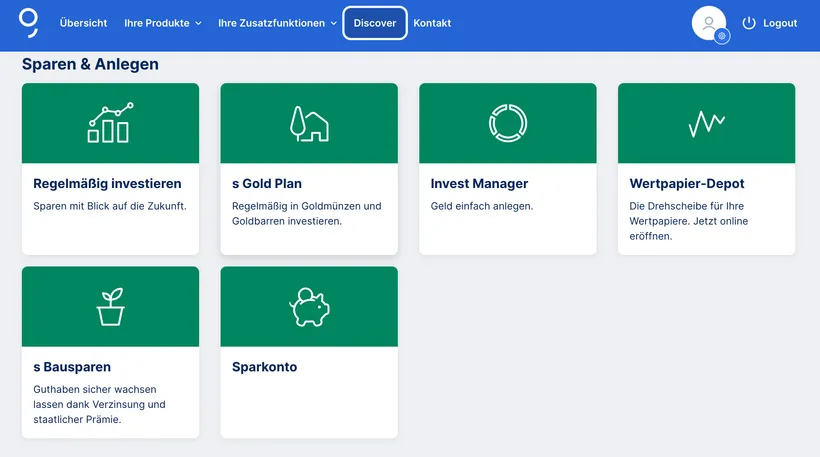 Sparen & Anlegen in Discover: George Web