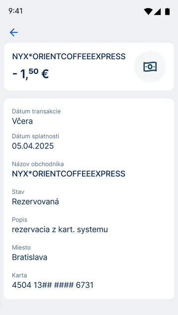 detail rezervácie app