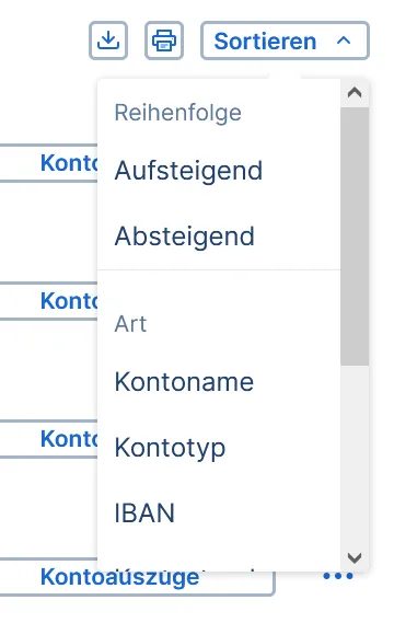 Ihre Konten ordnen