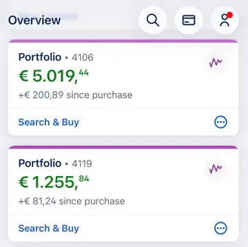 George app overview with portfolio