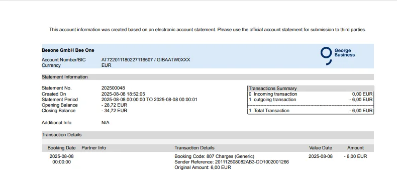 Account info example