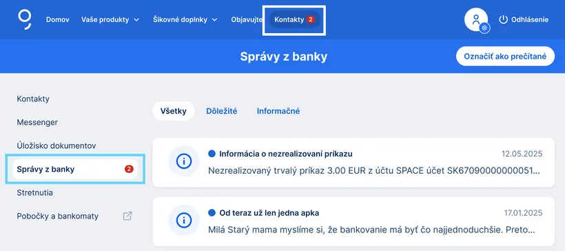 správy z banky