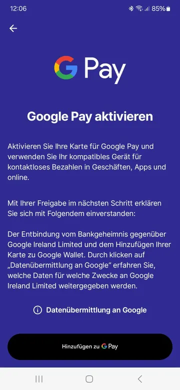 Bedingungen Google Pay
