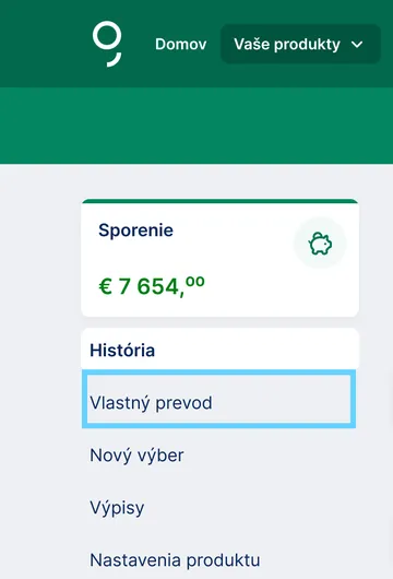 vlastný prevod