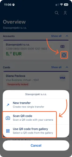 QR code payment option