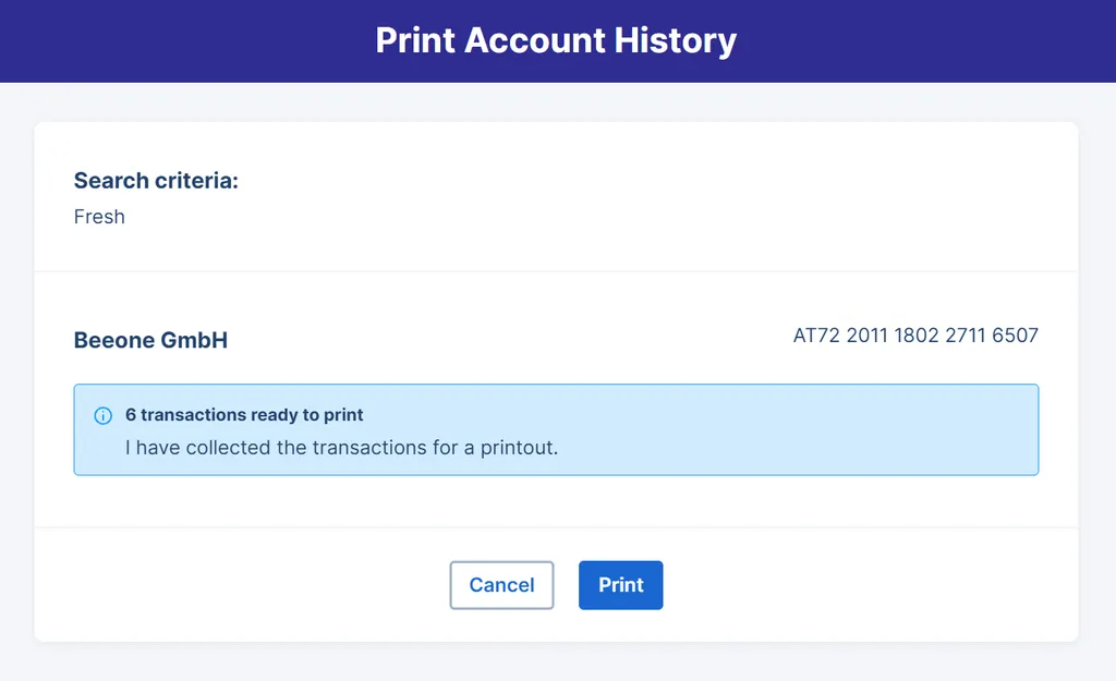 Print of search results