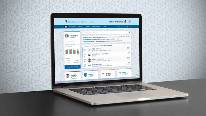 Laptop mit Erste Sparkasse Homepage 