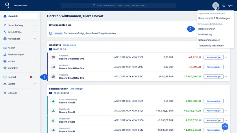 George Business Design-Update: Neue Hauptnavigation