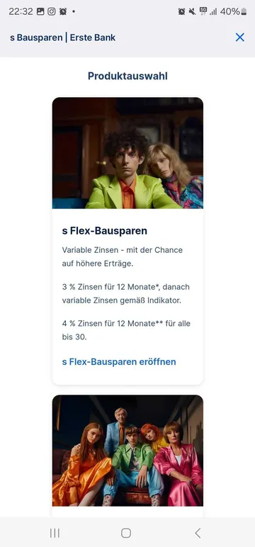 s Bausparen im mobilen George Store: Produktauswahl