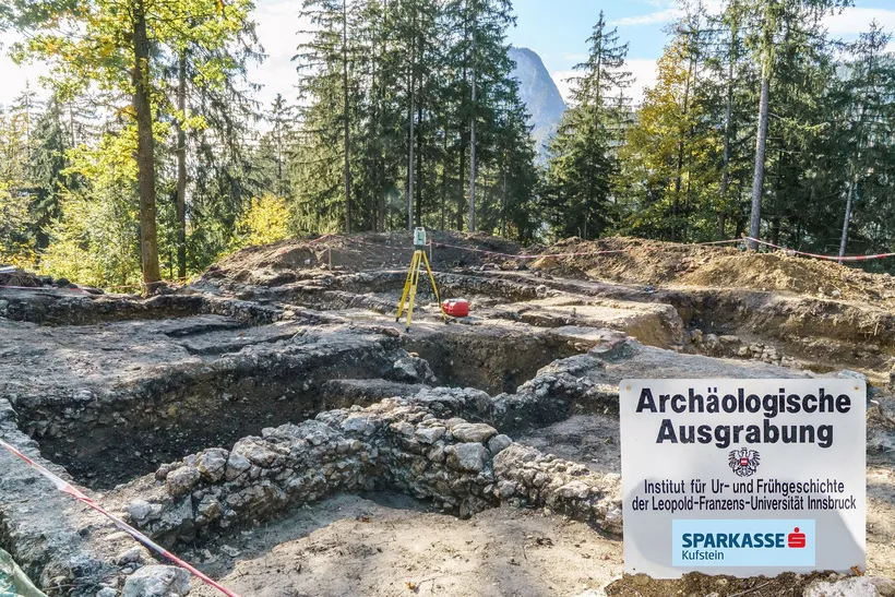 Foto von archäologischen Ausgrabungen im Wald