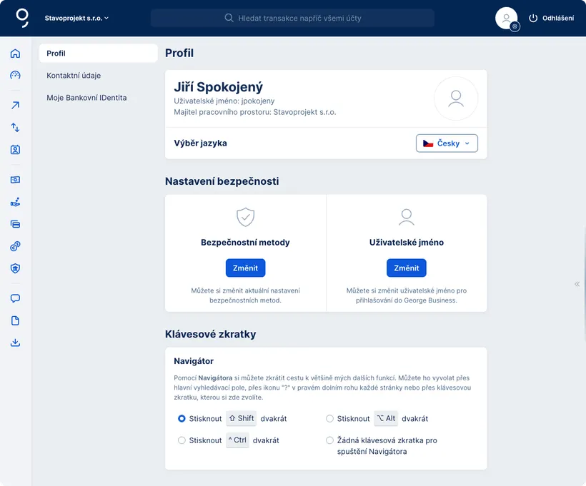 Detail vašeho profilu