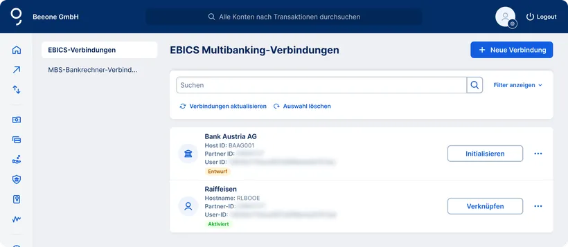 NEue EBICS-Verbindung