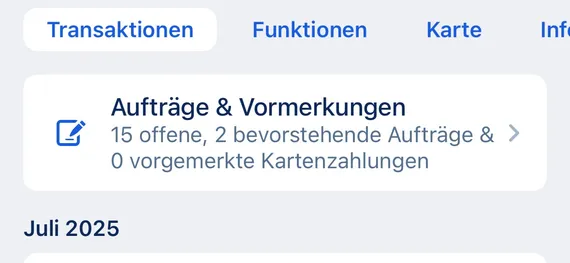 Aufträge & Vormerkungen in der George App