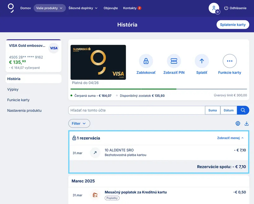 prehľad rezervacii web